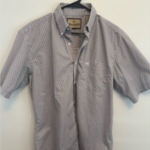 Wrangler Men's Gray and Blue Geometric Shirt